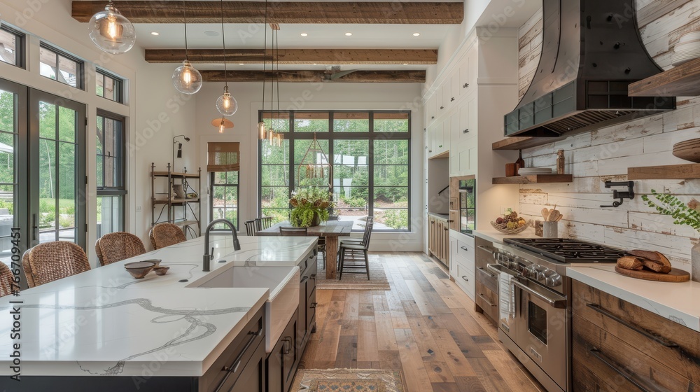 Modern Farmhouses Professional photographs of modern farmhouse-style properties blending rustic charm with contemporary AI generated illustration Modern Farmhouses Professional photographs of modern farmhouse-style properties blending rustic charm with contemporary AI generated illustration