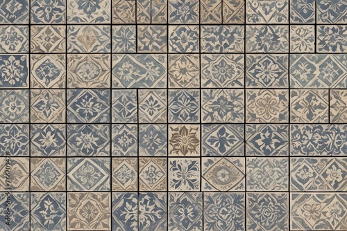 Mosaic flower tile, background, texture