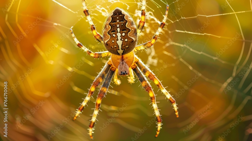 The intricate design of a spider weaving its web AI generated illustration The intricate design of a spider weaving its web AI generated illustration