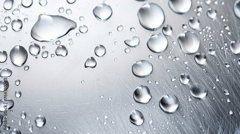 Water droplets on a metal surface AI generated illustration Water droplets on a metal surface AI generated illustration