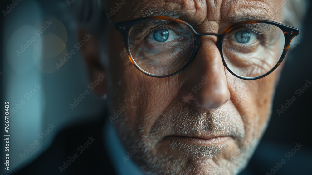 Portrait of a Thoughtful Senior Man with Glasses Portrait of a Thoughtful Senior Man with Glasses