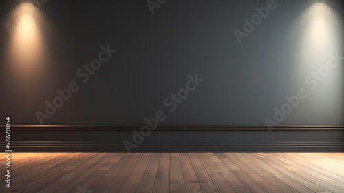 3D rendering of simple interior room, empty room © ma