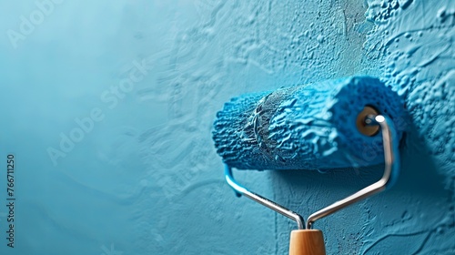 Paint wall with roller banner wallpaper background