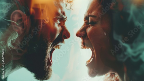 Couple argument fight and scream at each other wallpaper background photo