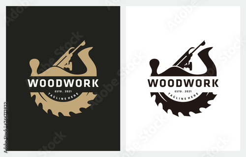 Carpentry Woodworkers Woodworking logo design for wood shop