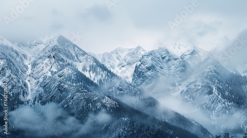Snow mountain pic winter panorama wallpaper background photo