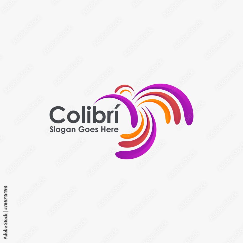 Modern abstract flying colibri humming bird logo icon vector template on white background Modern abstract flying colibri humming bird logo icon vector template on white background