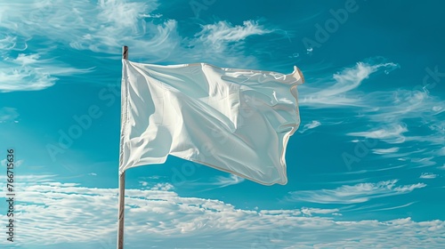 White empty flag template mock up wallpaper background © Irina