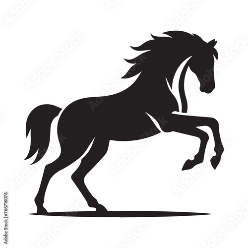 Vintage Horse Silhouettes, Black and White Horse Illustration, Retro Styled Horse Graphics, Retro Styled Horse Silhouettes, Horse Illustrations in Monochrome, Horse Silhouettes for Designers