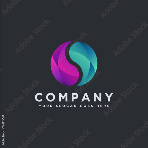 Abstract modern Letter S logo icon vector template on dark background