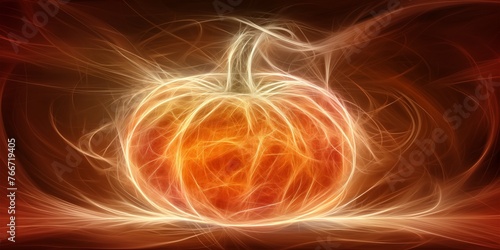 Energetic pumpkin graphic with dynamic flames, suitable for energetic autumnal themes.