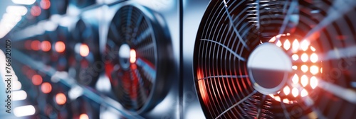 a close up of a computer fan photo
