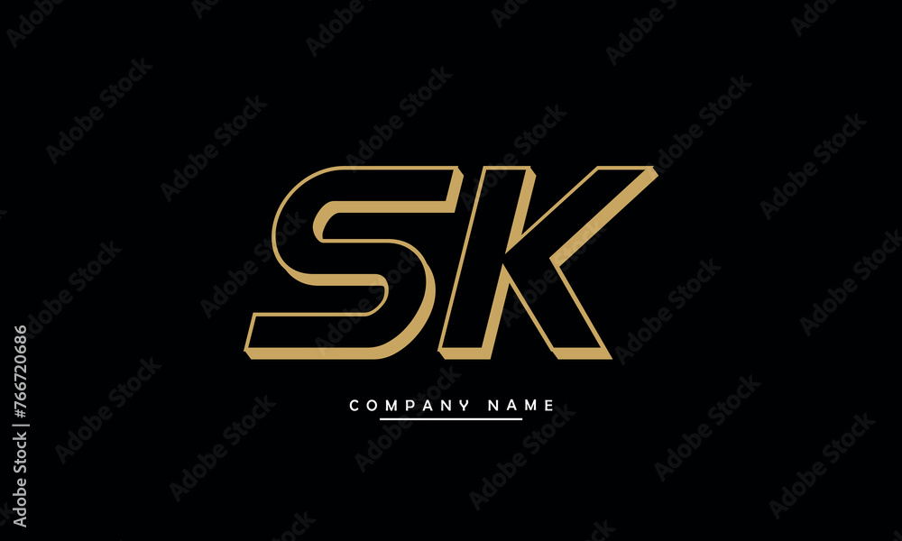 SK, KS,S, K Abstract Letters Logo Monogram SK, KS,S, K Abstract Letters Logo Monogram
