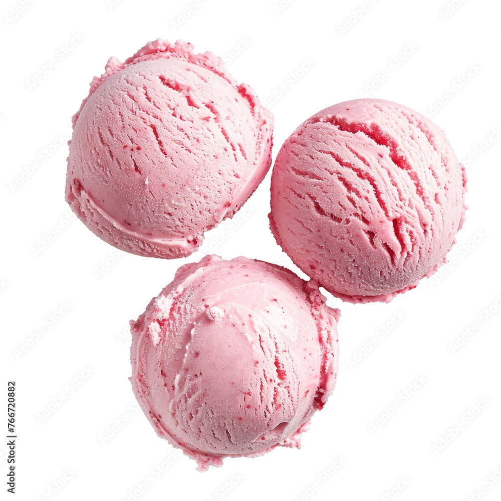 Three Scoops of Strawberry Ice Cream Three Scoops of Strawberry Ice Cream