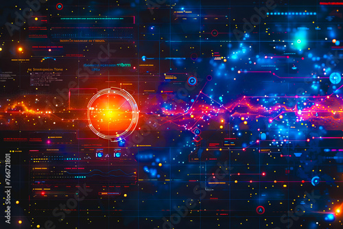 Diagram Scientific information futuristic and Technological Dashboard Map