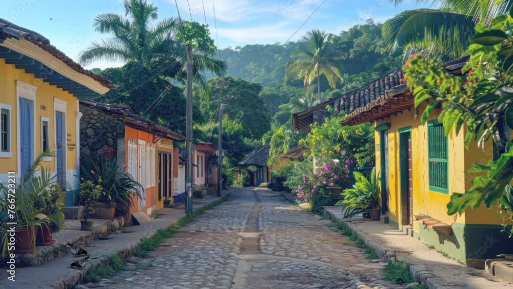 Rural Awakening: Exploring the Authenticity of Traditional Villages in the Morning. Seamless looping time-lapse virtual 4k video animation background Rural Awakening: Exploring the Authenticity of Traditional Villages in the Morning. Seamless looping time-lapse virtual 4k video animation background