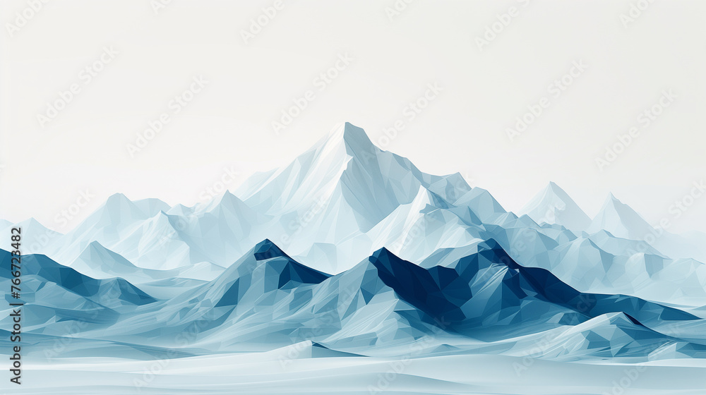 Peaks Redefined: Polygon Mountain Minimal Madness - obrazy, fototapety, plakaty 