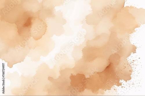 watercolor light brown and gradient color. watercolor background with clouds.