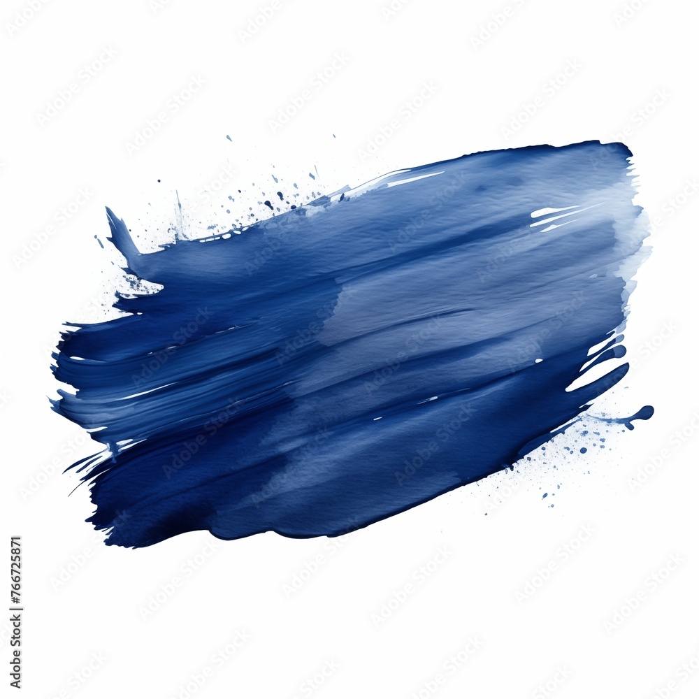 Deep Navy Blue paint brush strokes in watercolor