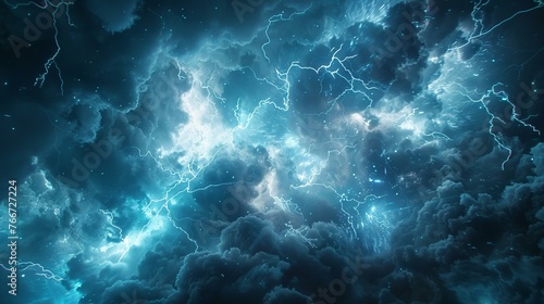 A metallic storm with lightning, symbolizing the power of technology