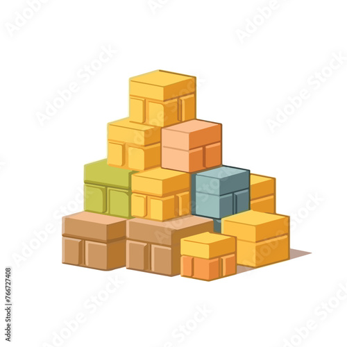 Building blocks vector icon cartoon vector illustra