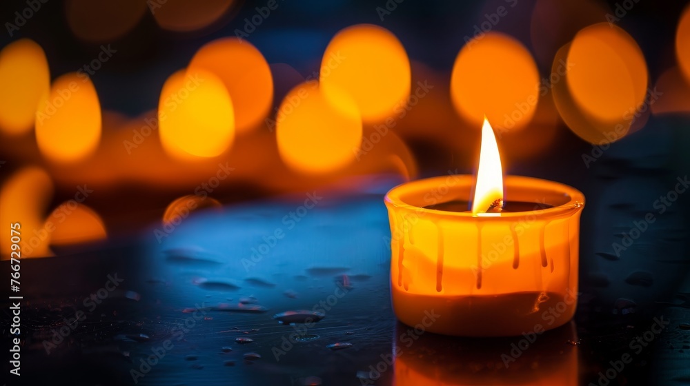 Glow of a candle flame AI generated illustration Glow of a candle flame AI generated illustration