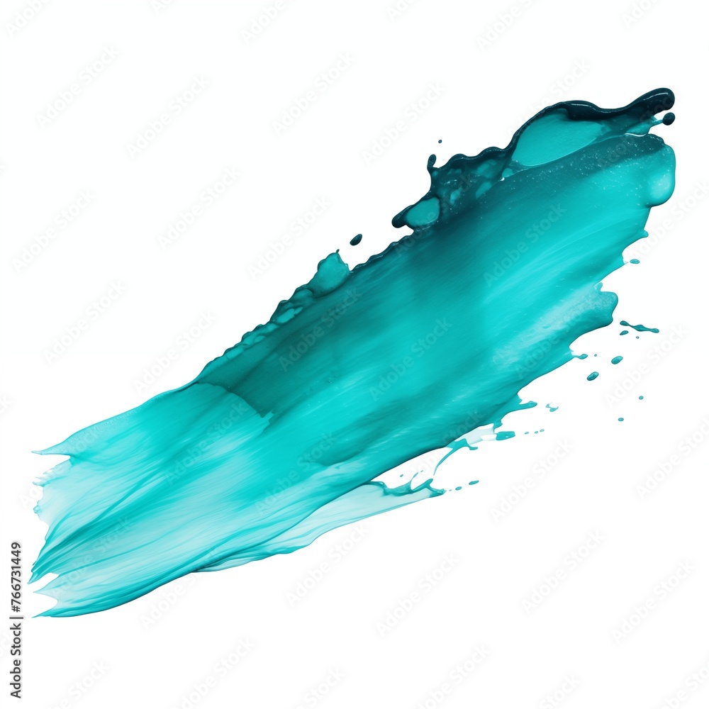 Turquoise paint brush stroke