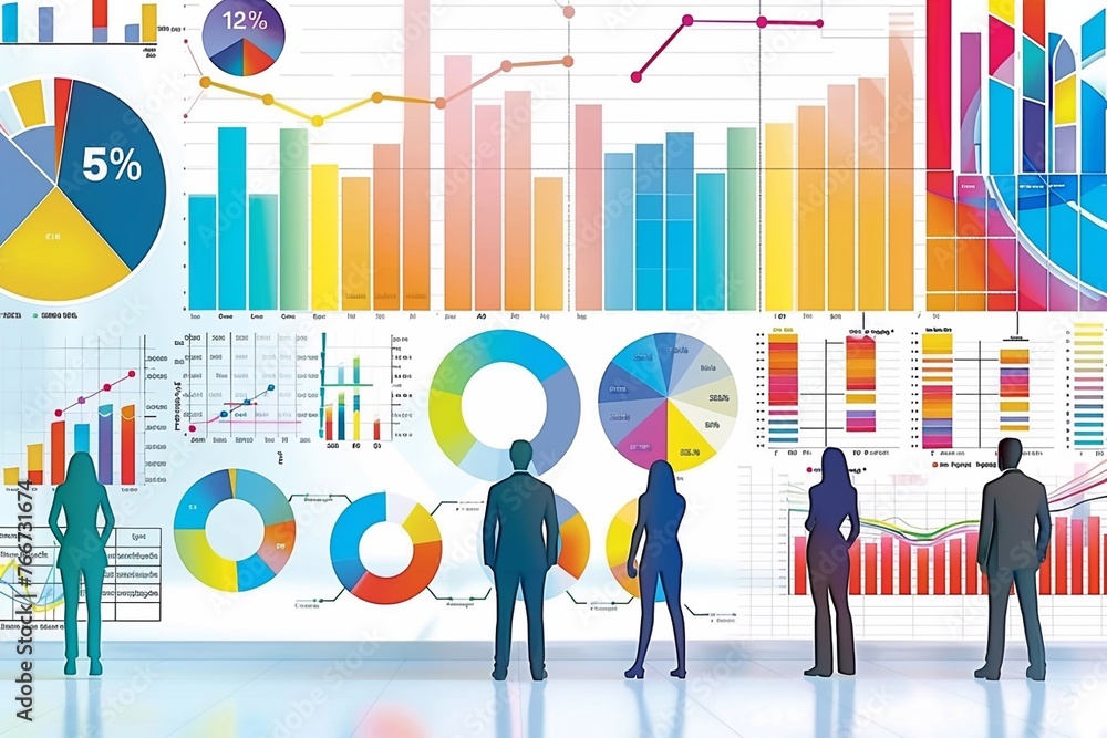 Vector illustration of business data graph analysis on white Background. Vector illustration of business data graph analysis on white Background.