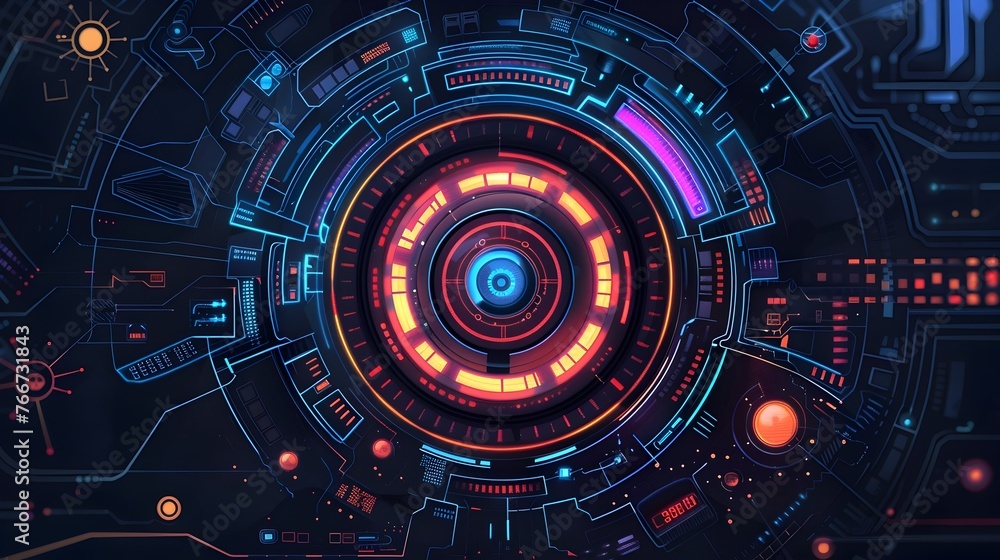 Glowing Futuristic Energy Reactor in Radiant Cyberpunk Universe