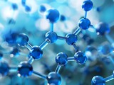 Captivating Molecular Structure in Vibrant Blue Tones,Showcasing the Intricate Beauty of Scientific