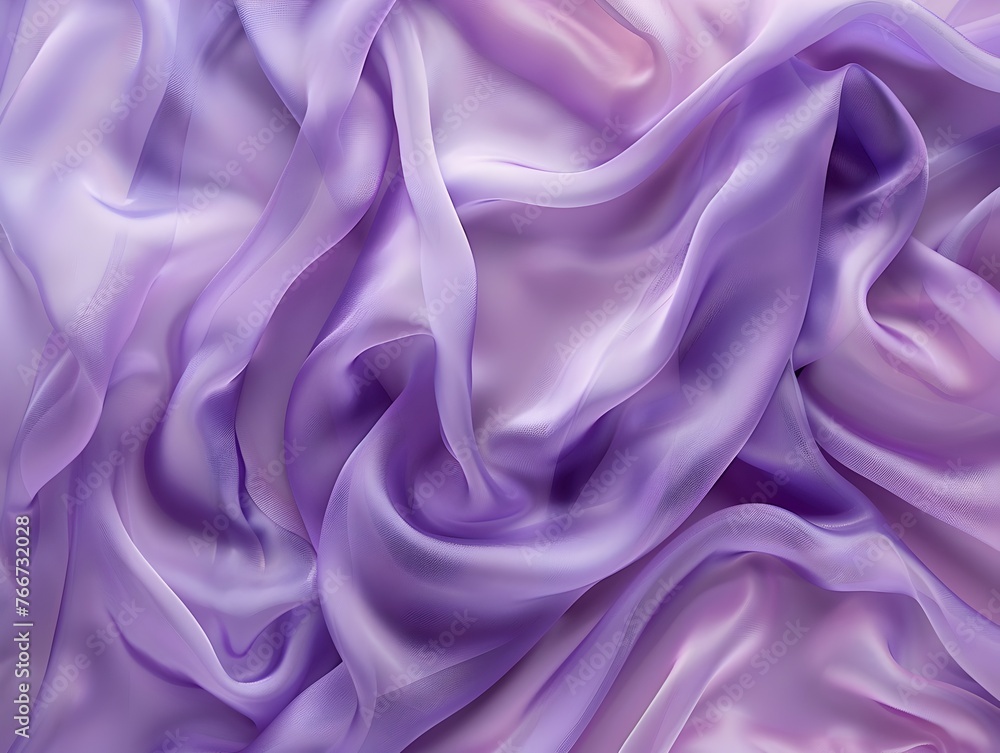 Fototapeta premium Flowing Lavender Satin Fabric with Elegant Textural Patterns