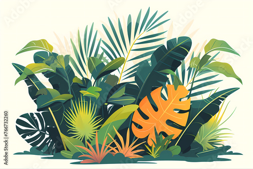 Flat wind tropical plant illustration