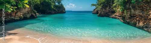 Hidden tropical paradise, azure waters, secluded beach, ultimate escape