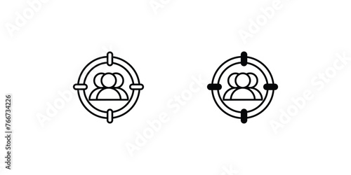 target audience icon with white background vector stock illustration