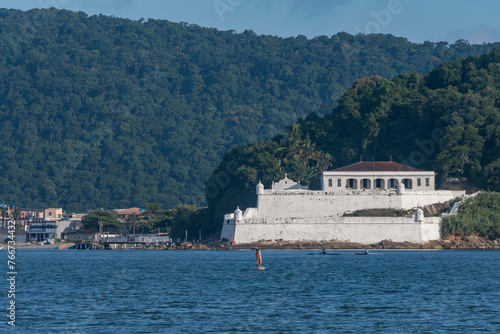 Guaruja, Brazil. Fortress of Santo Amaro da Barra Grande. Historical Museum and chapel. photo