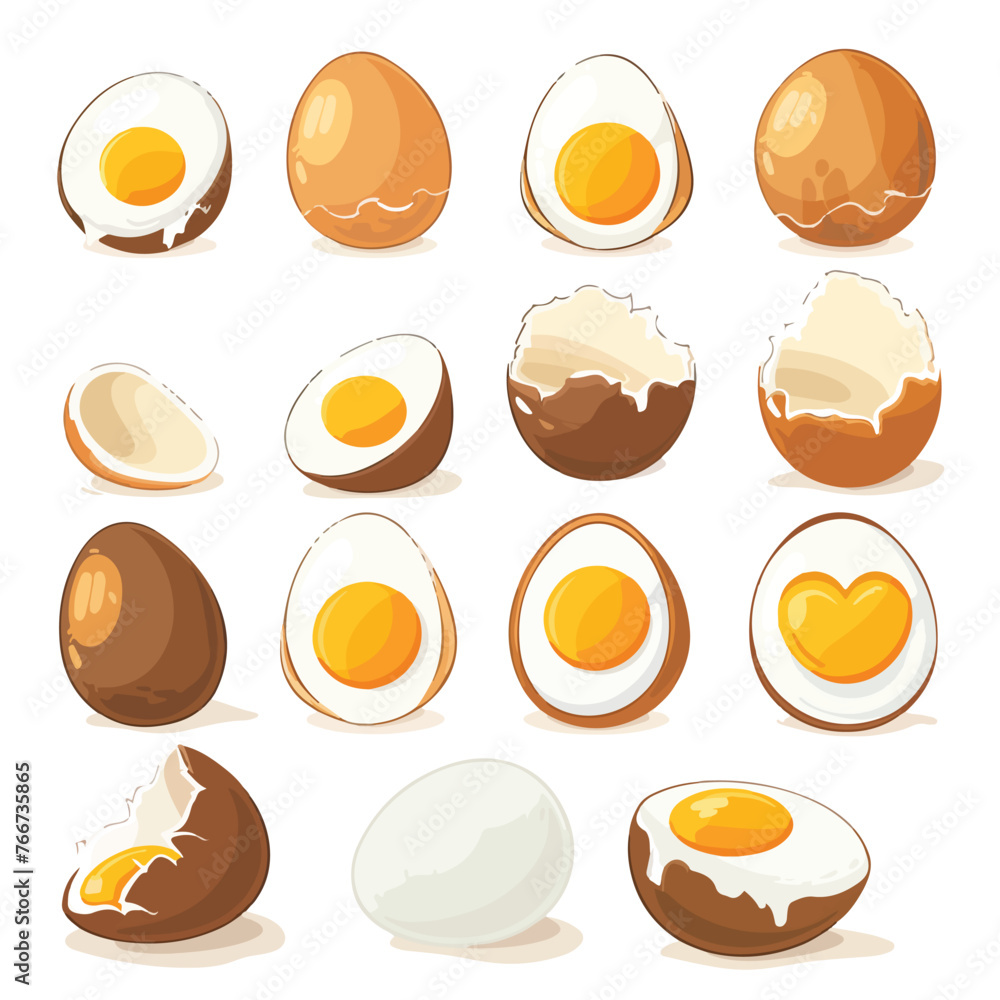 Egg vector set isolated on white background. Collec