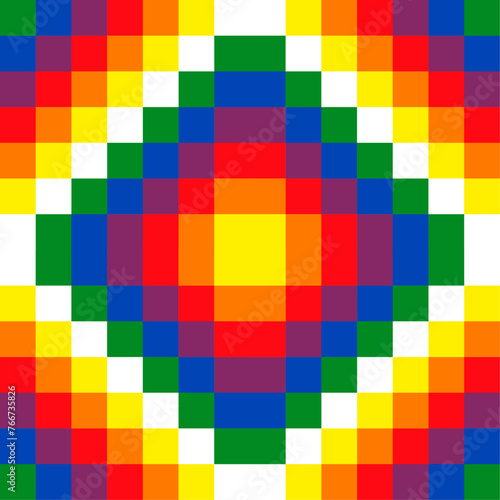 Bandera Wipala con forma de Chakana