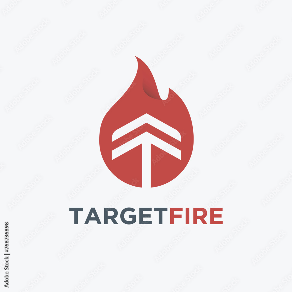 Target And Fire logo icon vector, hot arrow logo template on white background Target And Fire logo icon vector, hot arrow logo template on white background