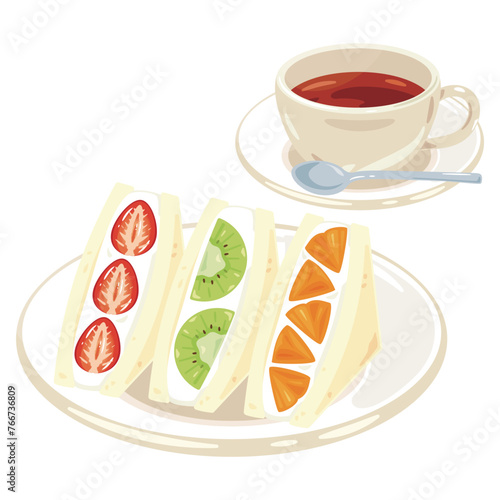 フルーツサンドと紅茶セット