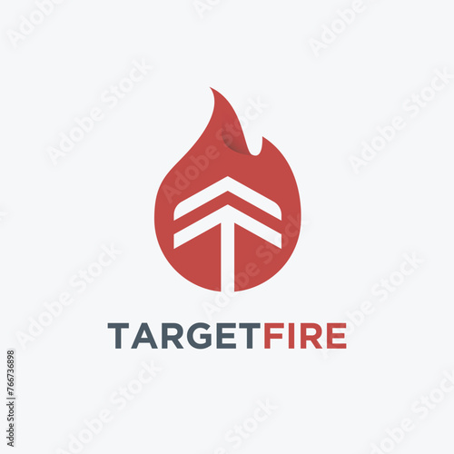 Target And Fire logo icon vector, hot arrow logo template on white background