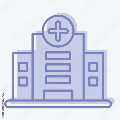 Icon Hospital. suitable for education symbol. two tone style. simple design editable. design template vector. simple illustration