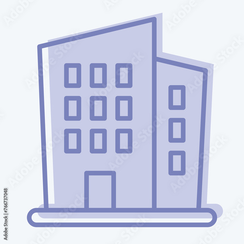 Icon New Building. suitable for education symbol. two tone style. simple design editable. design template vector. simple illustration