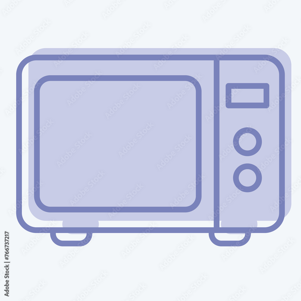 Icon Microwave. suitable for Kitchen Appliances symbol. two tone style. simple design editable. design template vector. simple illustration Icon Microwave. suitable for Kitchen Appliances symbol. two tone style. simple design editable. design template vector. simple illustration