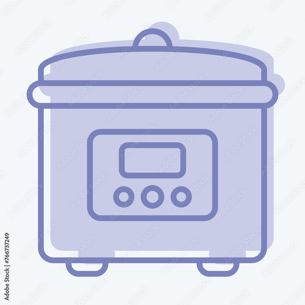 Icon Rice Cooker. suitable for Kitchen Appliances symbol. two tone style. simple design editable. design template vector. simple illustration Icon Rice Cooker. suitable for Kitchen Appliances symbol. two tone style. simple design editable. design template vector. simple illustration