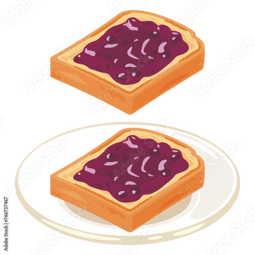 ブルーベリージャムトースト