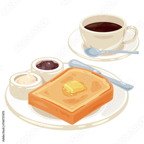 あんバタートーストとコーヒーセット