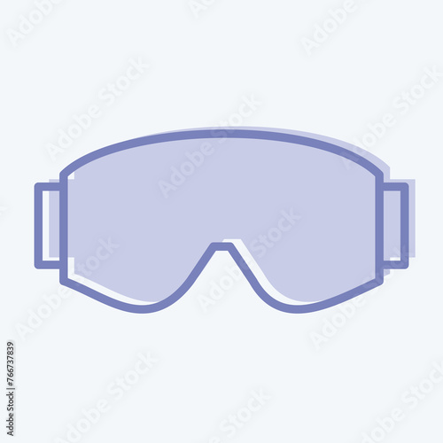 Icon Goggle Glass Pocket. suitable for sportswear symbol. two tone style. simple design editable. design template vector. simple illustration