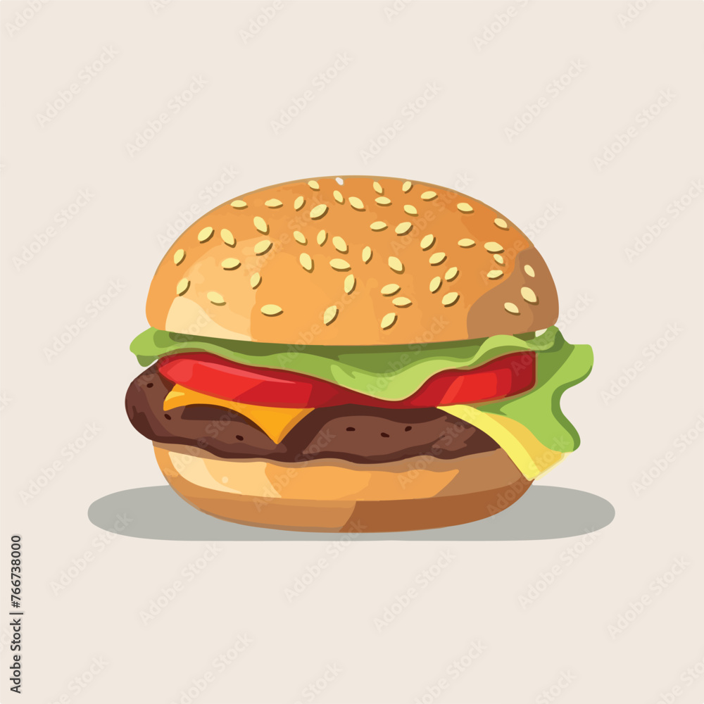 Hamburger icon. Chicken Burger isolated. cartoon ve