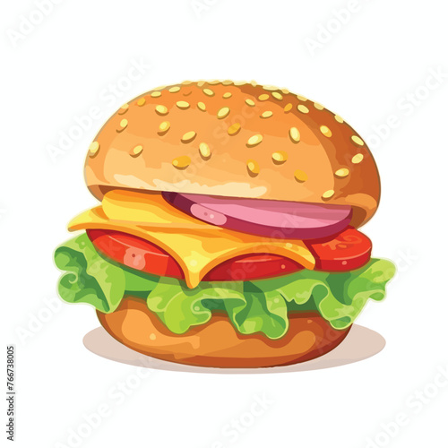 Hamburger icon. Chicken Burger isolated. cartoon ve