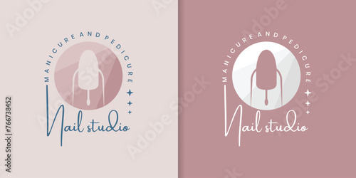 Nail beauty studio logo design collection with creative element style for fashion